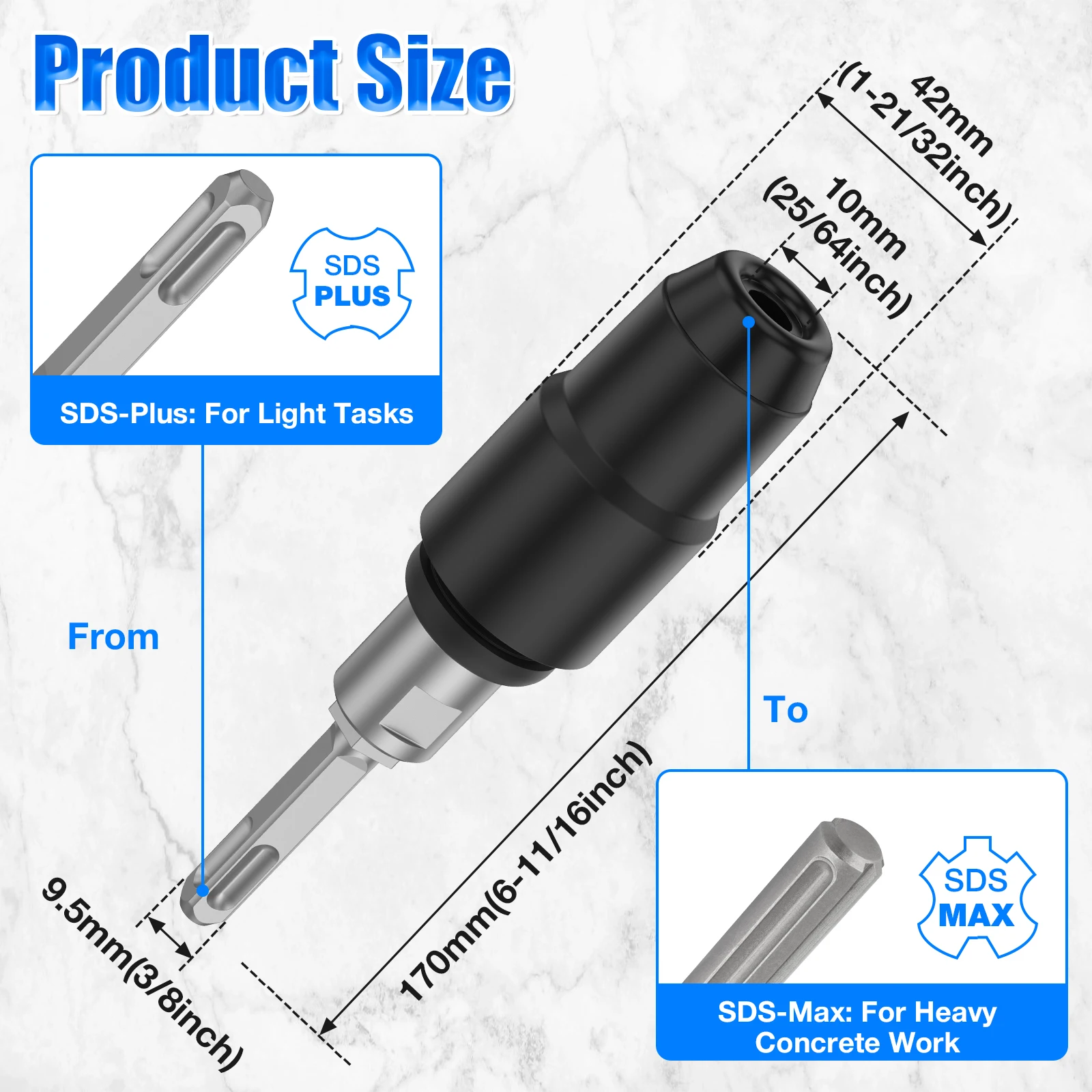 1Pc SDS Plus to SDS Max Adapte - Hammer Drill Sds review and price