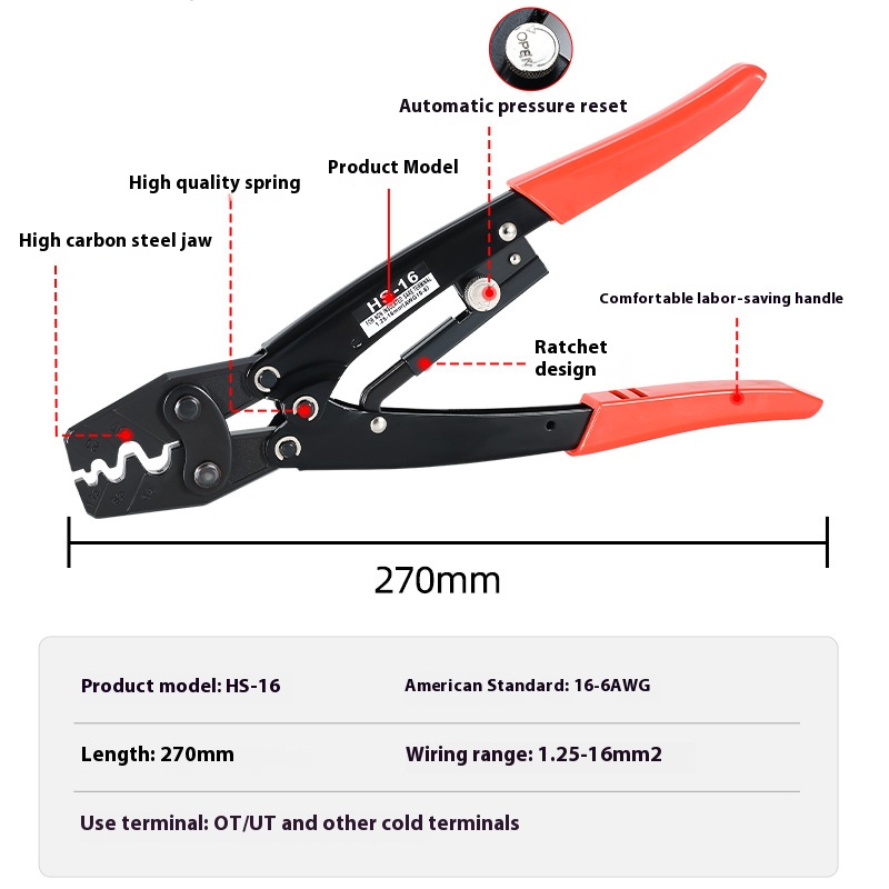 HS-16 Crimper Plier Ratcheting - Power Tools Japan review and price